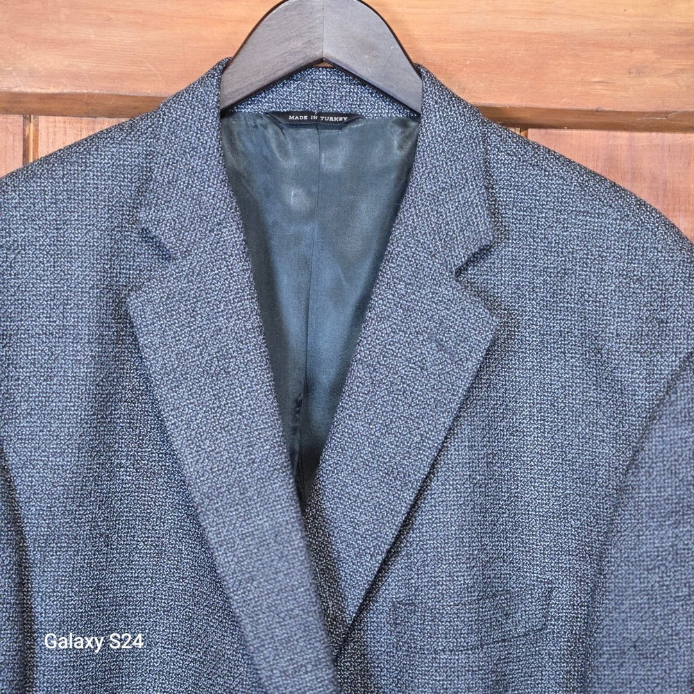Joseph Feiss Men's Wool Blazer‎ Sport Coat 50 L Gray Tweed Classic Business